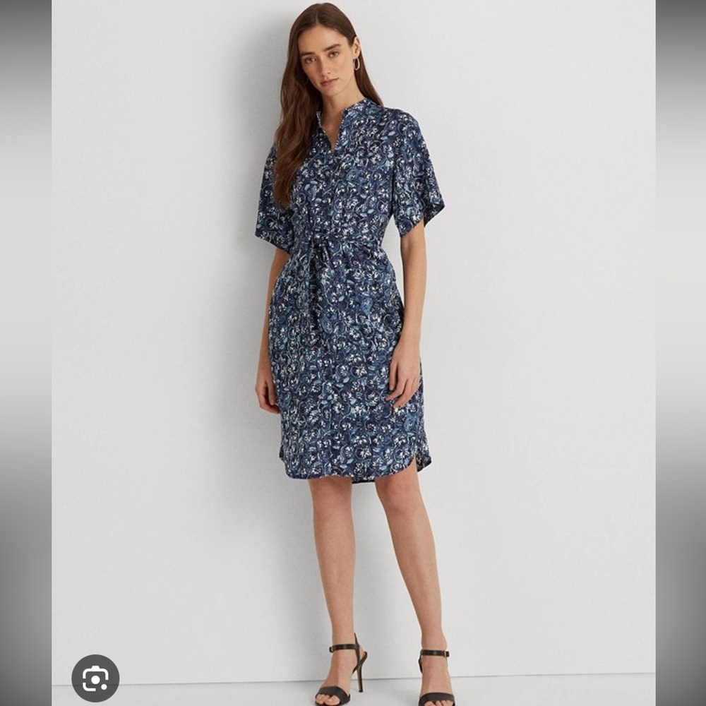 Lauren Ralph Lauren Tie Front Linen Dress